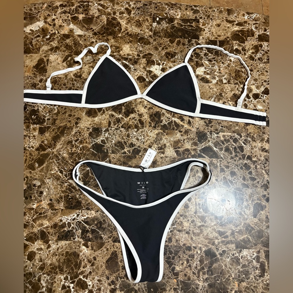 Black and White Bikini Set